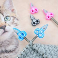 2pcs Scissors-Shaped Silicone Needle Caps Colorful Knitting Protectors for Anti-Fall Yarn Control DIY Craft Crochet Accessories