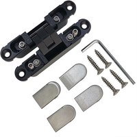 Load capacity 12kg Small 3D Adjustable HIdden 180 Degree Hinge Mini Black Invisible Wooden Folding Door Hinge