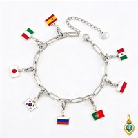 Silver Color Fashion Flag Pendant For Women Men DIY Making Flag Charm Bracelet Accessories Fashion Jewelry Neckalce Wholesale