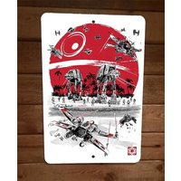 The Empire Strikes Back on the Beach Metal Wall Sign Poster