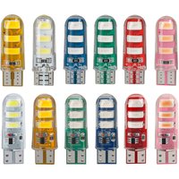 10PCS T10 W5W Strobe Super Bright Led Bulbs Flashing Brake Taillight Position Light Directional Light Blue Yellow Red 12V White