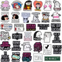 Spanish Quote Collection Enamel Pins Cartoon Animal Funny Figures Flork Inspirational Saying Brooches Lapel Badge Jewelry Gifts