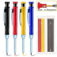 2.8mm Solid Carpenter Mechanical Pencil with Sharpener for Woodworking Construction Long Head Carpenter Pencil Stationery Supply