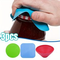 Rubber Can Opener Pad Reusable Bottle Opening Booster Anti-slip Easy-to-Use Gripper Multifunctional Rubber Bottle Opener Pad