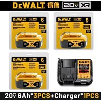 100% Genuine Dewalt 20V Battery, 20V 6Ah 5Ah battery DCB206 DCB205 DCB184 & Fast Charger, Dewalt Power tool Replacement Battery