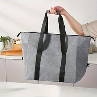 Large Capacity Insulated Tote Bag, Foldable Cooler Bag, Student Work Lunch Bag, Outdoor Picnic Bag