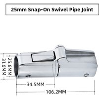 316 Stainless Steel Swivel Pipe Connector Joint Clip-On Type with Folding Buckle for Secure Boat and For Yacht Pipe Installation