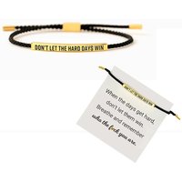 Dont Let The Hard Days Win Motivational Tube Bracelets, Adjustable Hand Bradied Wrap Stainless Steel Inspirational Gifts