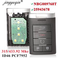 Jingyuqin-NBG009768T sans clé 315MHZ/433mhz | Pour Cadillac SRX CTS XTS DTS 2010 2011 2012 2013 2014, 5 boutons clé de voiture à distance