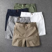 Summer Men's Casual Sports Shorts Pure Cotton Washed Elastic Waist Youthful Straight Leg Length Summer Outerwear Mid-Pants