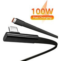100W USB C to Type C Fast Charging 90° Elbow silicone Cable PD USB C Super Charging Game Cable for Samsung S23 S22 Huawei POCO