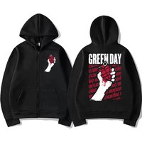 2025 New Green Day Band Rock Zipper Coat Men women vintage punk Double Sided print streetwear Hoodie Unisex Casual Fleece Jacket