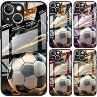 Football Wins Glass Phone Cover Case for iPhone 17 Pro Max 8 11 14 XR 15 Plus Air 12 16 13