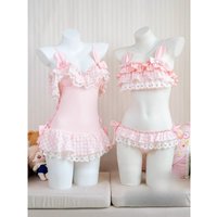 Kawaii Anime Swimsuit Japanese Cute Bodysuit Two-Piece Swimsuit Hallowen Jumpsuit Sexy Uniform Women Pool party Cosplay Costume