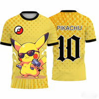 2026 Summer Hot Sale 3D Printed Pikachu T-shirt Men Cool Sunglasses Gun Print T Shirt Short Sleeve Tops Pokemon Anime Streetwear