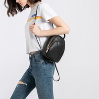 AFKOMST Black Women's Backpack Elegant Lady Bag Fashionable Travel Casual Handbag for Ladies