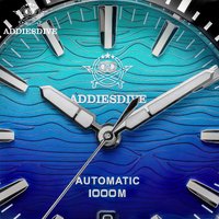 ADDIESDIVE Fiery Sunset Clouds Men Watch AD2526 BGW9 Blue Luminous 8215 Sapphire Glass 1000m Diving Automatic Mechanical Watch