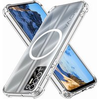 For Tecno Pova 2 /Pova 3 Case Magnetic Wireless Charger Sticker Shockproof Clear Soft Silicone Phone Case Tecno Pova 4 Pro Cover
