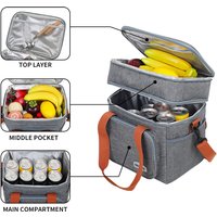 1PC Double Layer Lunch Bag Large Capacity Thermal Insulation Lunch Bags Leakproof Cooler Tote For Men Women Work Picnic School