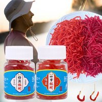 100pcs/Bottle Artificial Tackle Soft Lure bloodworm Fishing Lure EarthWorm Worm Red Baits