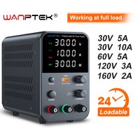 Alimentation de laboratoire DC Wanptek 30V 60V 120V, régulateur de tension réglable, alimentation de banc à découpage avec sortie de tension et de courant préréglée