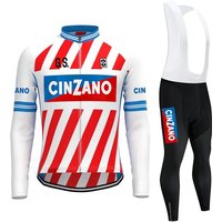 Cinzano Long Sleeve Cycling Jersey Men's Outdoor Bike Cycling Clothing Set Spring and Autumn Cycling Clothing