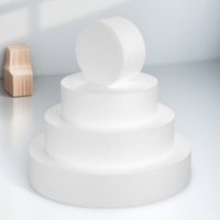 4Pcs Fake Cake Models Round Polystyrene Dummies for Cake Decorating Practice Wedding Display Tiered Cake Shape Foam Bakery Tools
