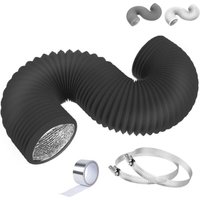 Professional 4 inch Dryer Vent Hose with 2 Stainless Steel Clamp Grey Air Ducting Heavy-Duty Flexible Exhaust Pipe Kitchen