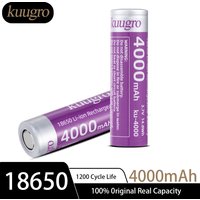 Kuugro ku-4000 18650 Rechargeable Battery 4000mAh 3.7V 12A High Discharge Li-ion Battery For Flashlight, Electronic Devices