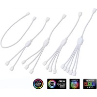 White 3pin/4Pin RGB ARGB SYNC 1 to 1/2/3/4/5 Fan LED Stripe Extension Cable Motherboard Light Control For M/B ASUS GIGABYTE