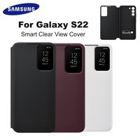 Oryginalna obudowa Samsung Galaxy S22 Clear View do smartfona Galaxy S22 S-View Flip Cover Shockproof EF-ZS901