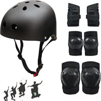 AliExpress RGGMQQ 7PCS Youth Protective Gear Set - Adjustable Skateboard Helmet with Knee Elbow Wrist Pads for Bike Scooter Roller Skating,Sports