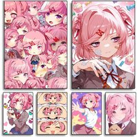 VN DDLC N-Natsuki Poster HD Self Adhesive Waterproof Wall Art Ideal for Home Office Dorm Gift