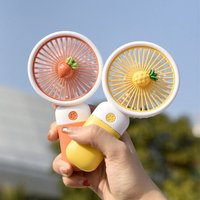 Fruit Flower Mini Handheld Fan Cute Cartoon Portable USB Rechargeable Small Cooling Fan for Home School Office Outdoor Travel