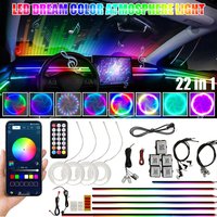 Auto RGB Glasfaser Sternenhimmel-Deckenleuchte | Faseroptische Sternenhimmel-Innenbeleuchtung für Auto, Split-Controller mit 24-Tasten-RF-Fernbedienung, Musik-Sync Twinkle-Modus DC12V