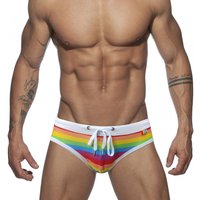 Männer Weiß Schwimmen Briefs Sexy Schwimmen Stolz Tag Streifen Sommer Sport Strand Hosen Badeanzug Bademode Männlichen Badeanzug Surfen