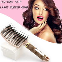 Scalp Massage Comb Professional Curved Vented Brush for Wet Curly Hair Anti-Static Detangling Paddle Brush Women Men Salon Comb