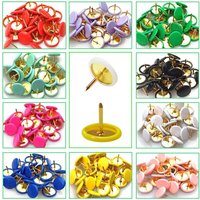 100pcs Round Head Thumbtacks Colorful Flat Bulletin Board Tacks for Office School & Use