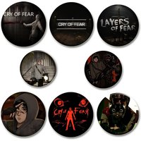 Hot Game Cry of Fear Round Badge Button Pins for Backpack Hat Decor Fans Collection Simon Henriksson Creative Brooches