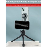 LEAPLIGHT Handheld Teleprompter Stand with Dual Phone Slots for DJI Pocket 3 Handheld Desk Tripod Live Streaming Shooting Record
