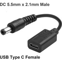 1pc USB Type C to DC 5.5mm x 2.1mm PD Trigger Power Charging Adapter Cable 20V 5A 100W 19-20V Laptop Drill Battery Router CCTV