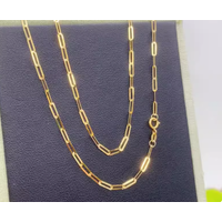 Colliers en or véritable 18 carats pour femmes, chaîne en or carat, 45cm, cadeau d'anniversaire, chaînes longues en forme de o 14 carats, 100%