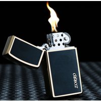 ZORRO Brass Narrow Edition Windproof Kerosine Lighter Classic Grinding Wheel Ignition Open Flame Women's Lighters Smoking Gadget