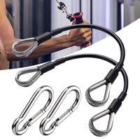 2pcs/set Fitness Pulley Cable Extension With Carabiner Gym Extension Rope Pulley System Workout Pull Down Cable Attachments