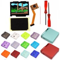 HISPEEDIDO For GBA SP V2 Screen IPS LCD Backlight Screen High Brightness Laminated Display LCD Set w/Housing Shell