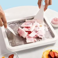 Rolled Fried Ice Cream Machine Household DIY Dessert Tool With Scrapers For Making Ice Yogurt And Fruit Smoothie