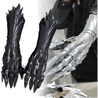 Cyberpunk Knight Mechanical Arm Armor Gloves Cosplay Gothic Unisex 3D Printing Movable Joint Armor Long Gloves Halloween Prop