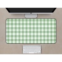 Green Checkered Table Mat, Non-slip and Waterproof Mouse Pad, Office and Gaming Desk Decoration Mat, A Perfect Gift for Friends.