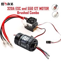 550 12T Brushed Motor with 320A Waterproof ESC Combo 2-3S Speed Control Kit for 1/10 RC Car Crawler Truck Buggy Upgrade Parts
