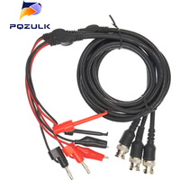 1PCS BNC Male Plug To Dual Hook Clip Alligator Clip Banana Plug Test Lead For For Oscilloscope/Multimeter